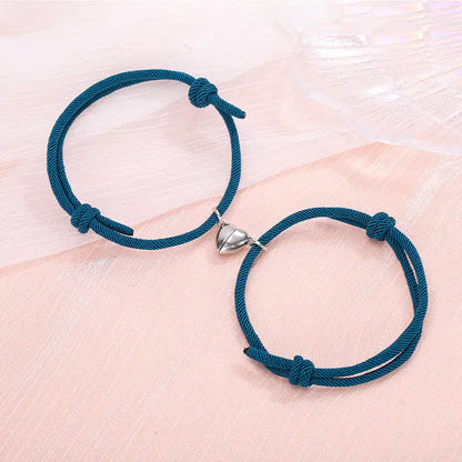 Simple Alloy Love Magnets Attracting Couple Bracelets WEM Support (www.WEM.support)