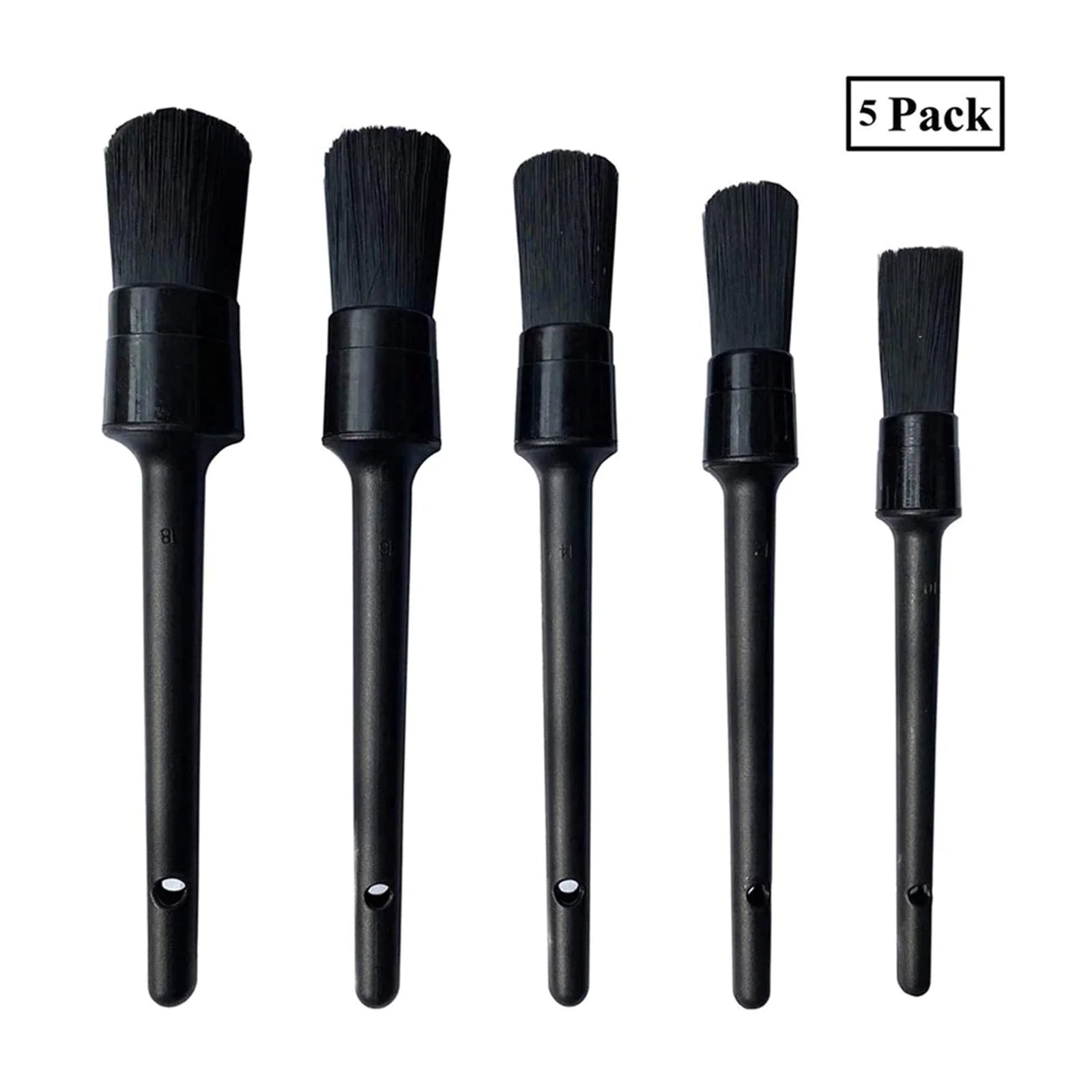 5PC Car Detailing Brush Kit Boar Hair Vehicle Auto Interior For Wheel Clean Sets WEM Support (www.WEM.support)