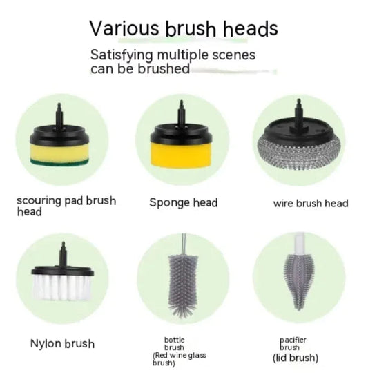 PowerScrub Electric Cleaning Brush - Multifunctional Scouring Pad WEM Support (www.WEM.support)