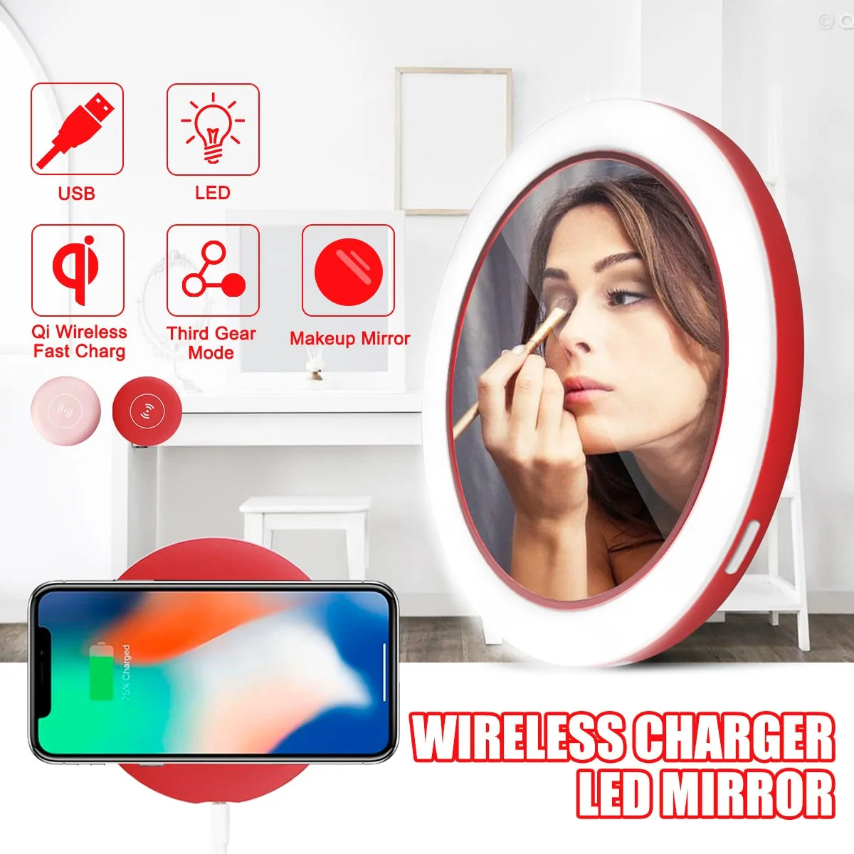 Mini Compact Circular Makeup Mirror WEM Support (www.WEM.support)