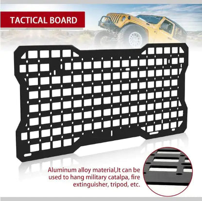 Tailgate Tactical Panel For Wrangler Tailgate Tool Kit Organizer Racks Compatible With  Wrangler 2007-2022 JK JKU  2018-2022 JL JLU WEM Support (www.WEM.support)