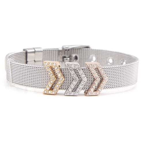 3 Chevron Pavé Charm Bracelet WEM Support (www.WEM.support)