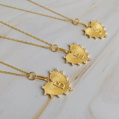 Clip Hanging Initial Heart Necklace WEM Support (www.WEM.support)