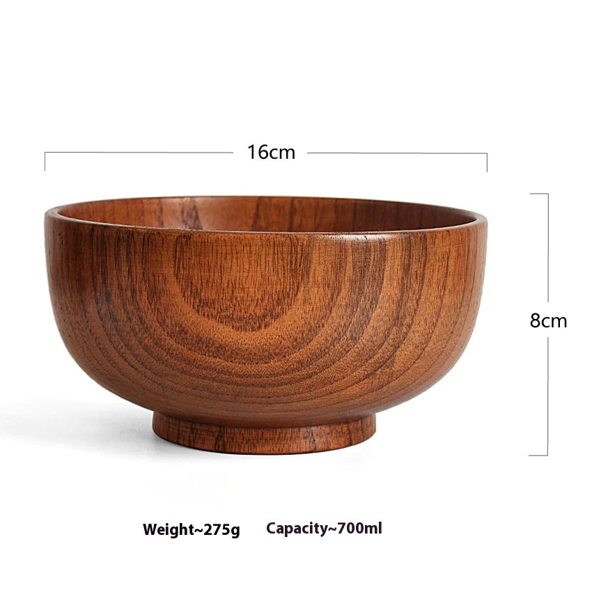 Solid Wood Soup & Noodle Bowl