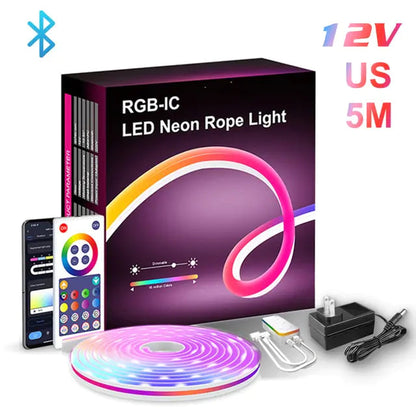 Barra de Luz Neon LED RGB com WiFi, Controle por App e Voz, Sincronização com Música – Ideal para Iluminação de Fundo de TV e Decoração de Ambientes WEM Support (www.WEM.support)