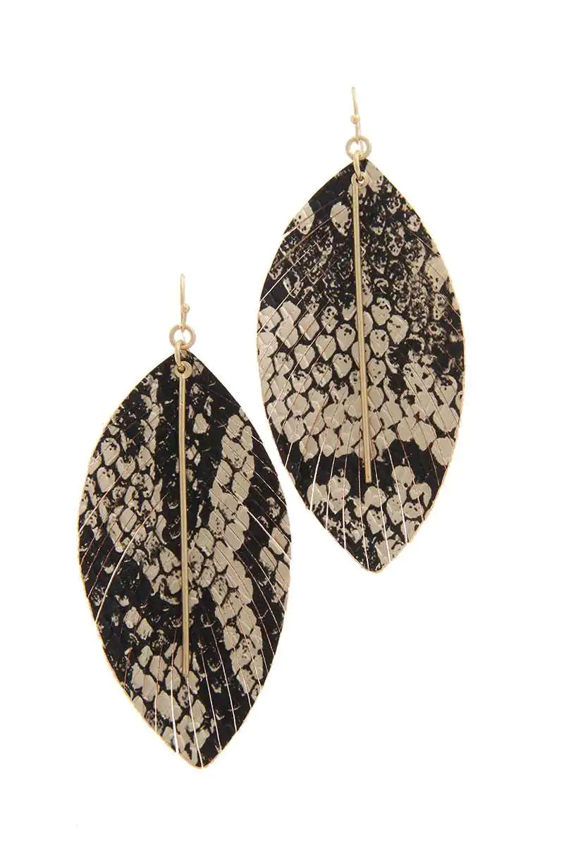 Snake Pattern Drop Earrings WEM Support (www.WEM.support)