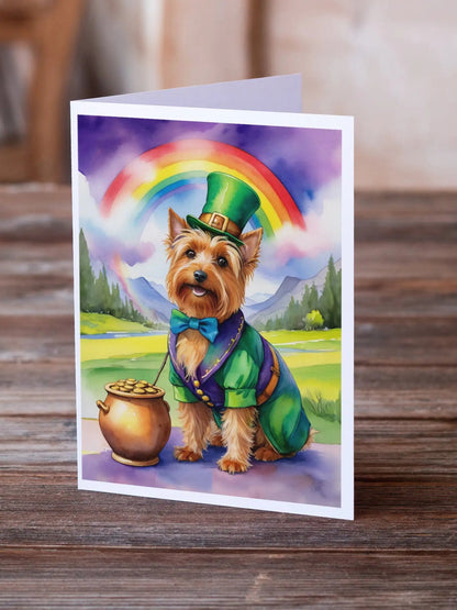 Australian Terrier St Patrick's Day Greeting Cards Pack of 8 WEM Support (www.WEM.support)