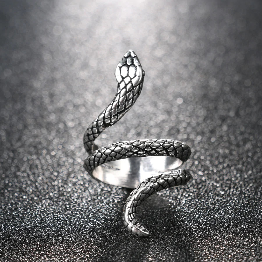 Snake Biker Signet Antique Ring WEM Support (www.WEM.support)