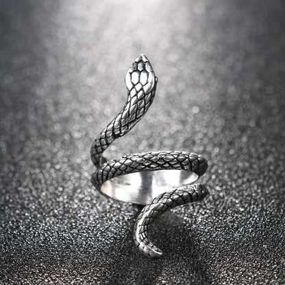 Snake Biker Signet Antique Ring WEM Support (www.WEM.support)