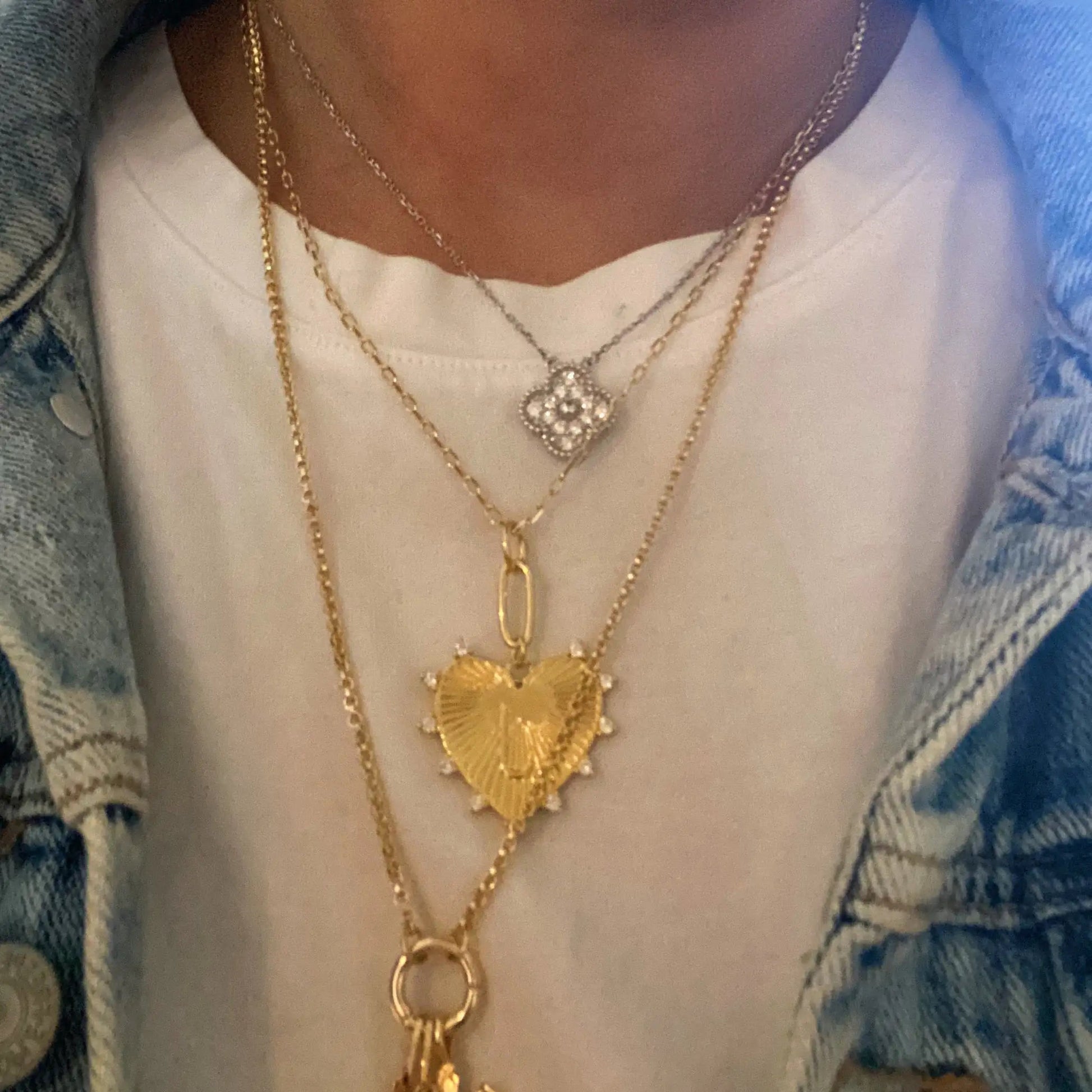 Clip Hanging Initial Heart Necklace WEM Support (www.WEM.support)