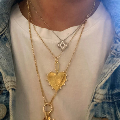 Clip Hanging Initial Heart Necklace WEM Support (www.WEM.support)