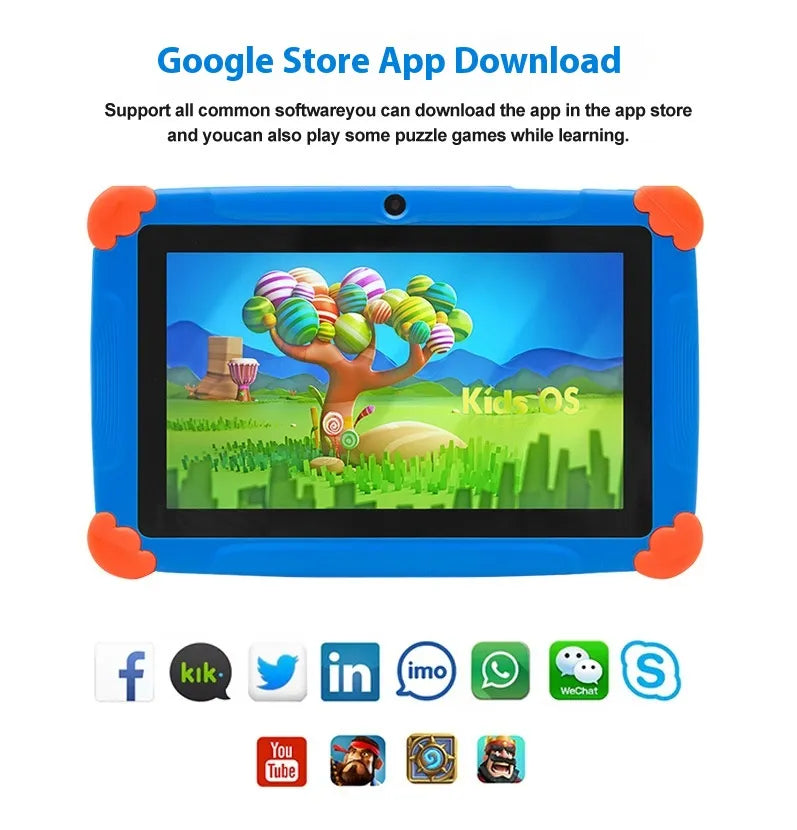 Educational 7-inch 18GB Children's Learning Tablet WEM Support (www.WEM.support)