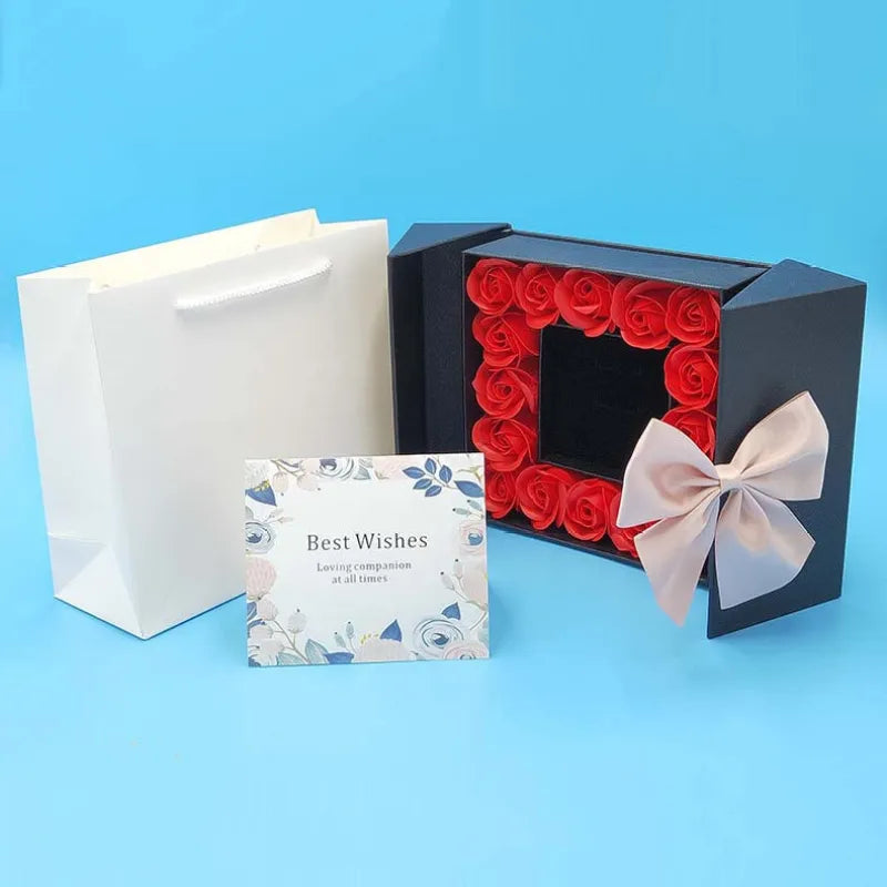 Rose double door jewelry gift box necklace box WEM Support (www.WEM.support)