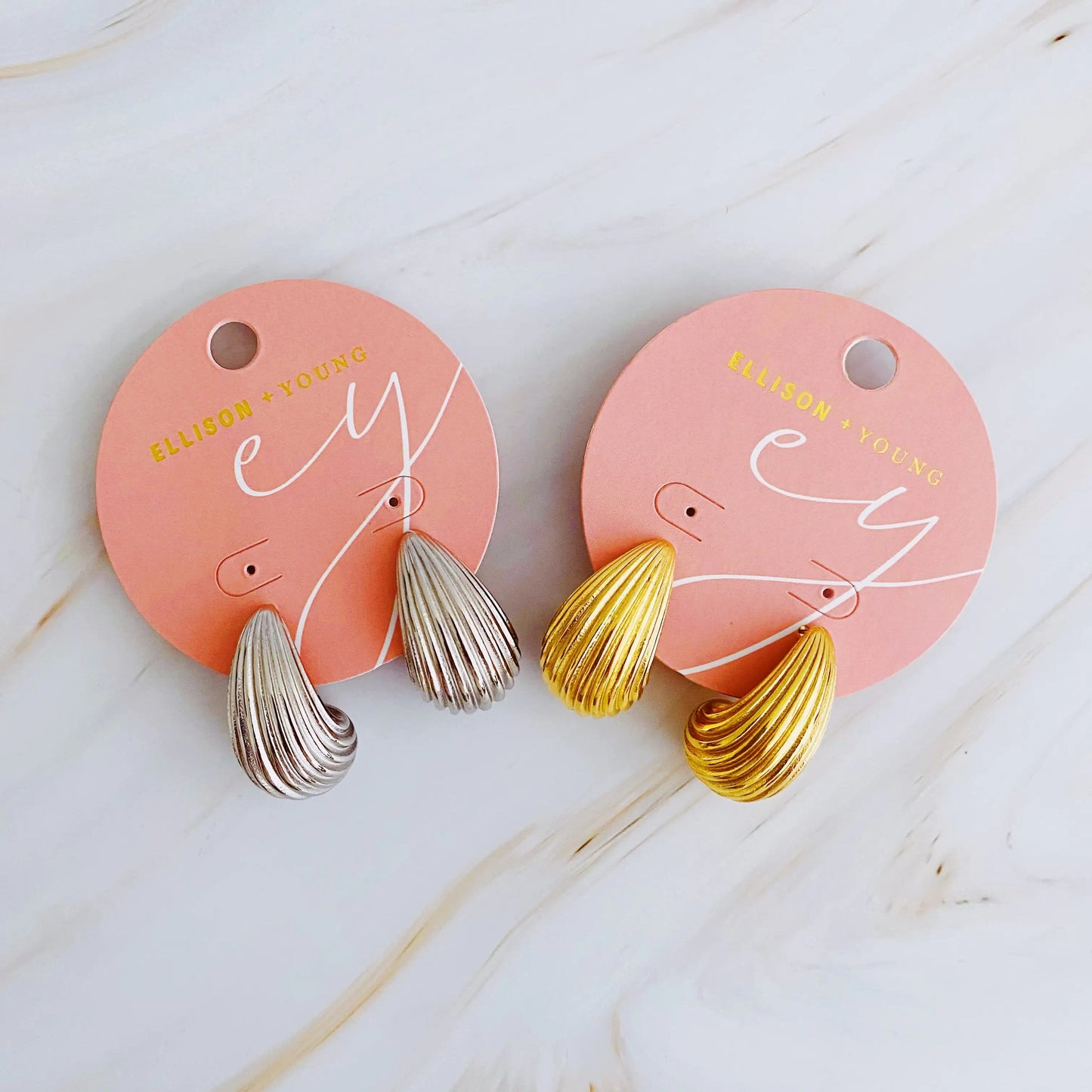 Cabled Teardrop Solid Stud Earrings WEM Support (www.WEM.support)