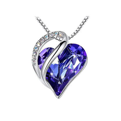 CrystalHeart Heart-Shaped Pendant Necklace WEM Support (www.WEM.support)
