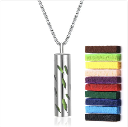 316L Stainless Steel Perfume Oil Diffuser Necklace WEM Support (www.WEM.support)