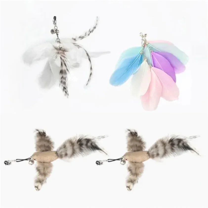 Steel Wire Feather Cat Teaser Wand