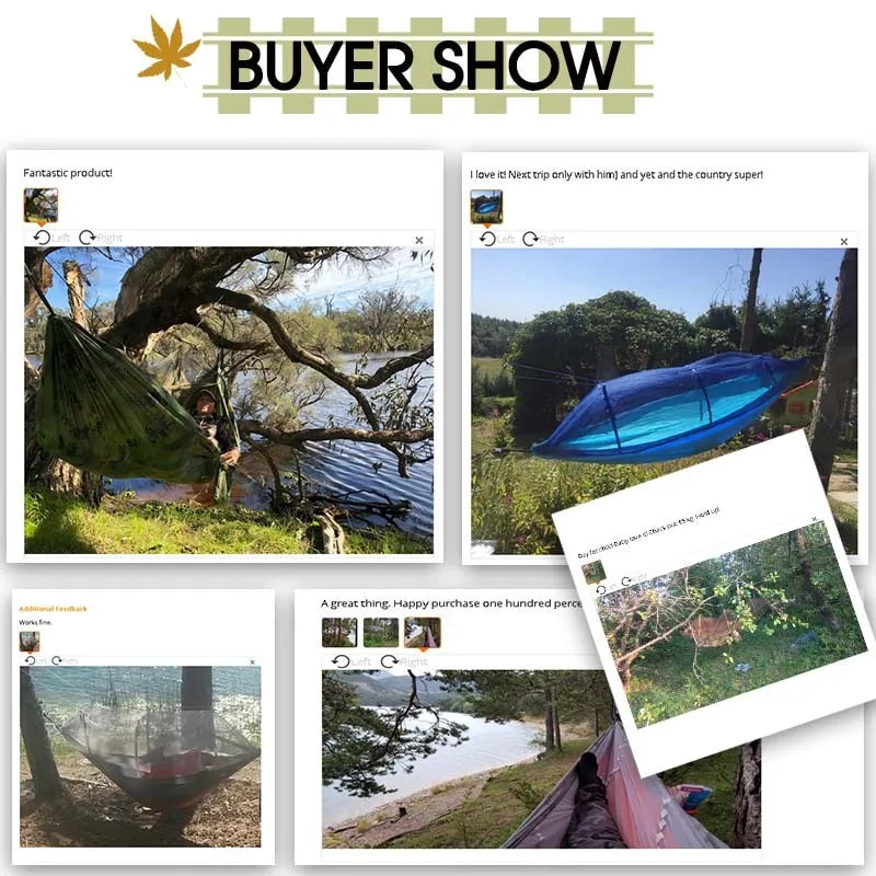 Outdoor Camping Hängematte mit Moskitonetz WEM Support (www.WEM.support)