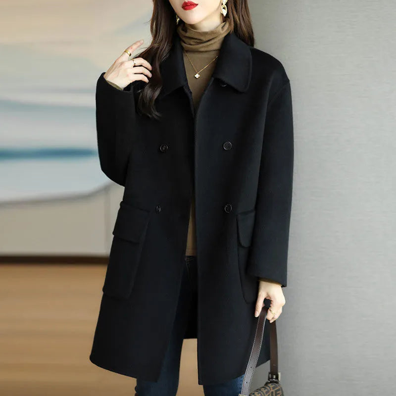 Slim Fit And Mid Length Woolen Coat Fashion WEM Support (www.WEM.support)