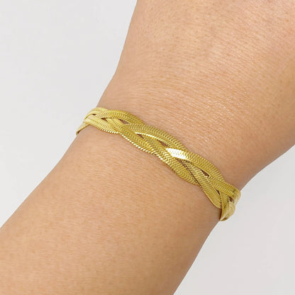 Braided Herringbone Chain Bracelet WEM Support (www.WEM.support)