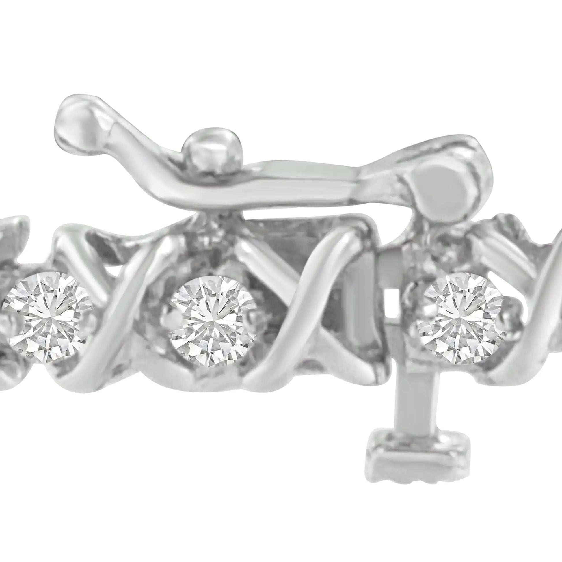 18K White Gold Round Cut Diamond Wrapped in Love Bracelet (2.00 cttw, H-I Color, I1-I2 Clarity) WEM Support (www.WEM.support)