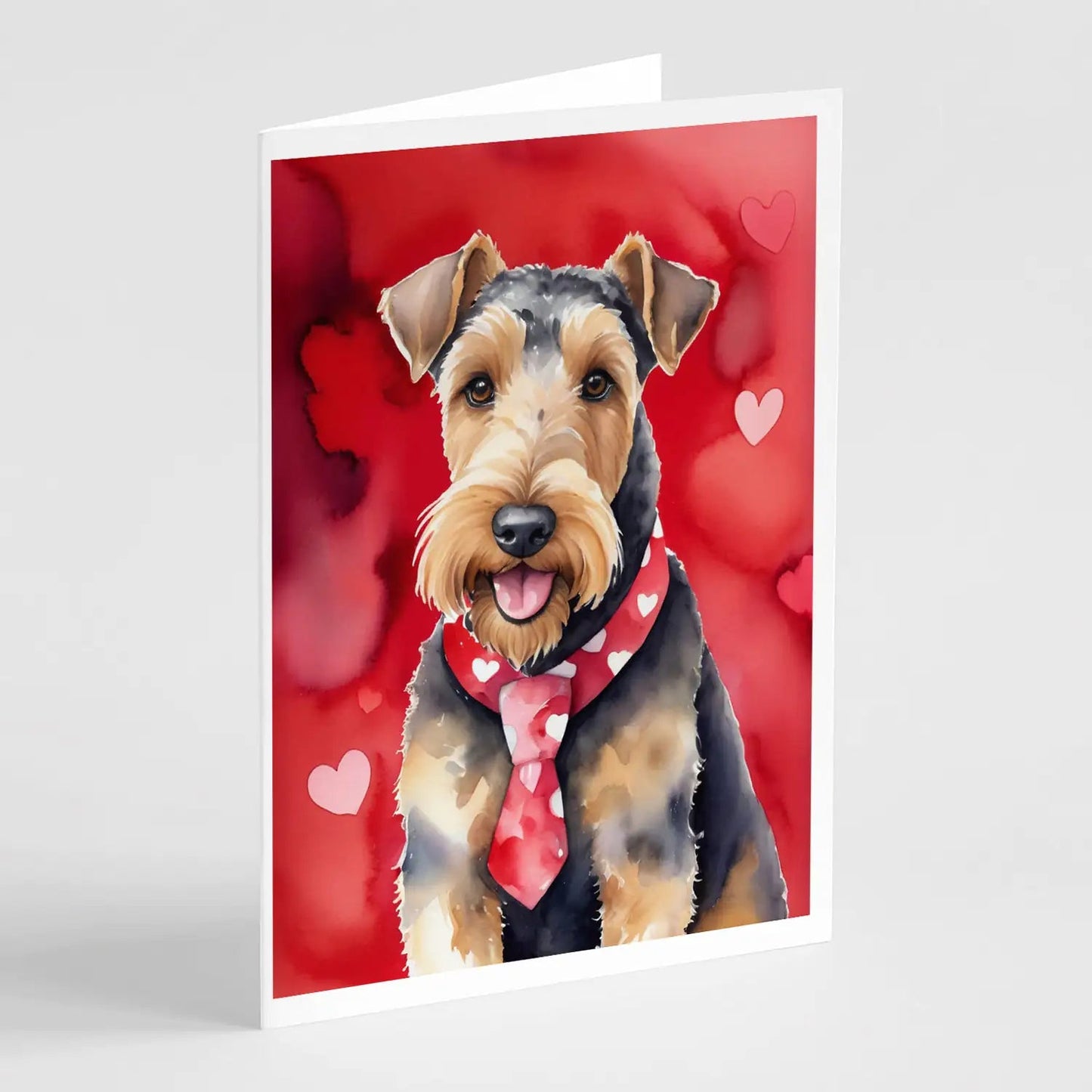 Airedale Terrier My Valentine Greeting Cards Pack of 8 WEM Support (www.WEM.support)