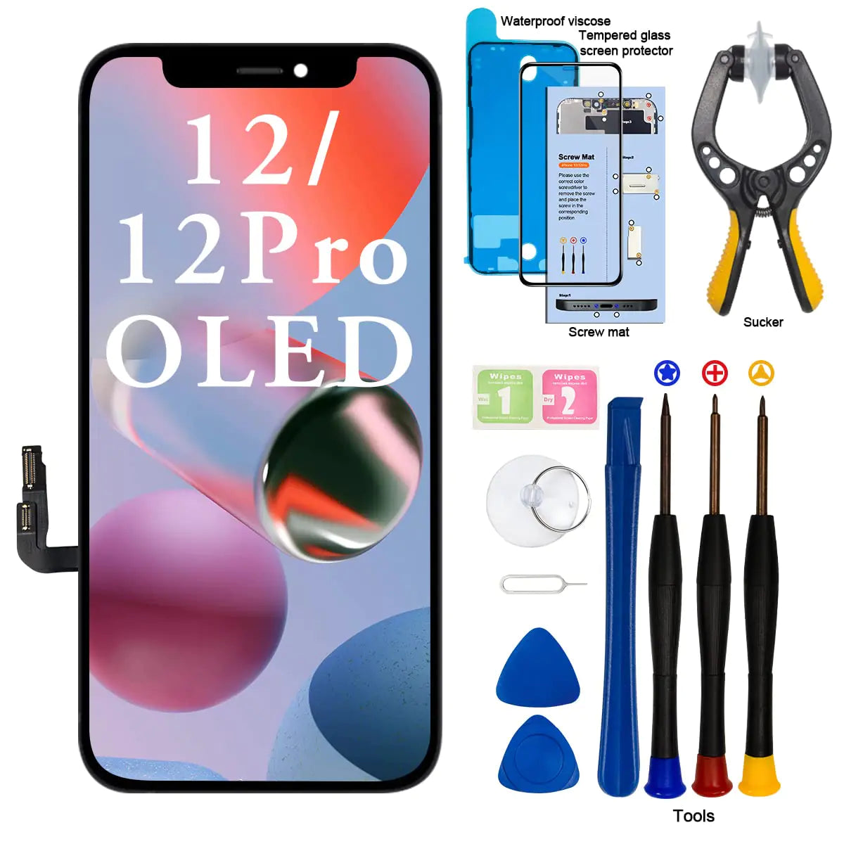 EFAITHFIX for iPhone 11 Screen Replacement COF 6.1 Inch LCD Screen Frame Assembly 3D Touch Display Screen Digitizer for A2111, A2223, A2221 with Repair Tools kit Tempered Glass Waterproof Adhesive HejK.com