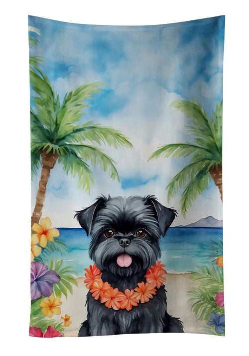 Affenpinscher Luau Kitchen Towel WEM Support (www.WEM.support)
