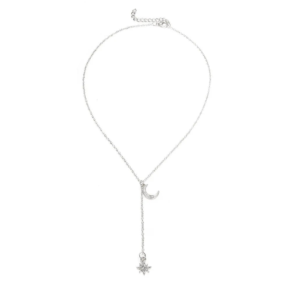 Crystal Moon Star Necklace WEM Support (www.WEM.support)