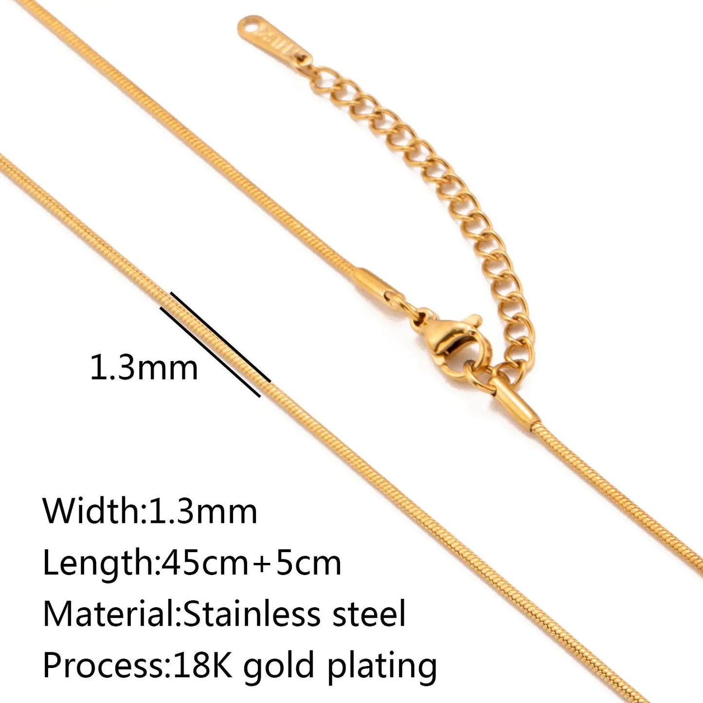 Stainless Steel Vacuum Vapor Plating 18K Gold Color Protection Lip Chain Accessories WEM Support (www.WEM.support)