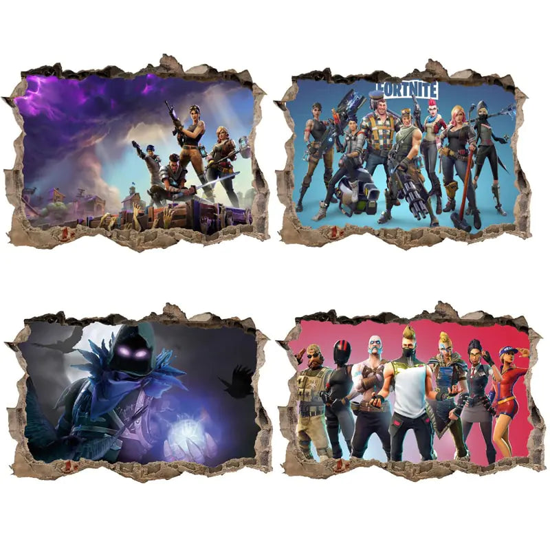 3D Fortnite PVC Wall Stickers for Home Decor