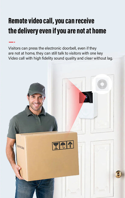 Wireless Security WiFi Smart Doorbell Intercom Video Camera Bell Chime Door Ring WEM Support (www.WEM.support)