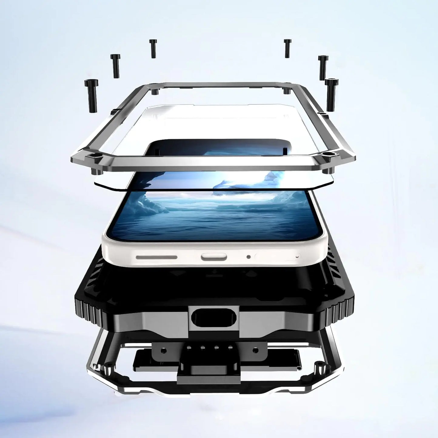 for Google Pixel 9 Pro XL Case Metal Heavy Duty Phone Case para Built-in Screen Protection Full Body Protective Dust Proof Military Grade Rugged 2024 Red