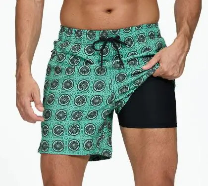Men's Quick-Dry Double-Layer Beach Swim Trunks HejK.com