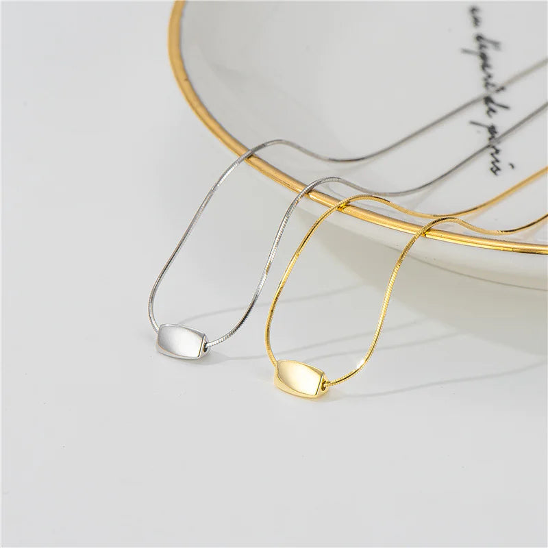 Geometric Snake Bone Necklace HejK.com