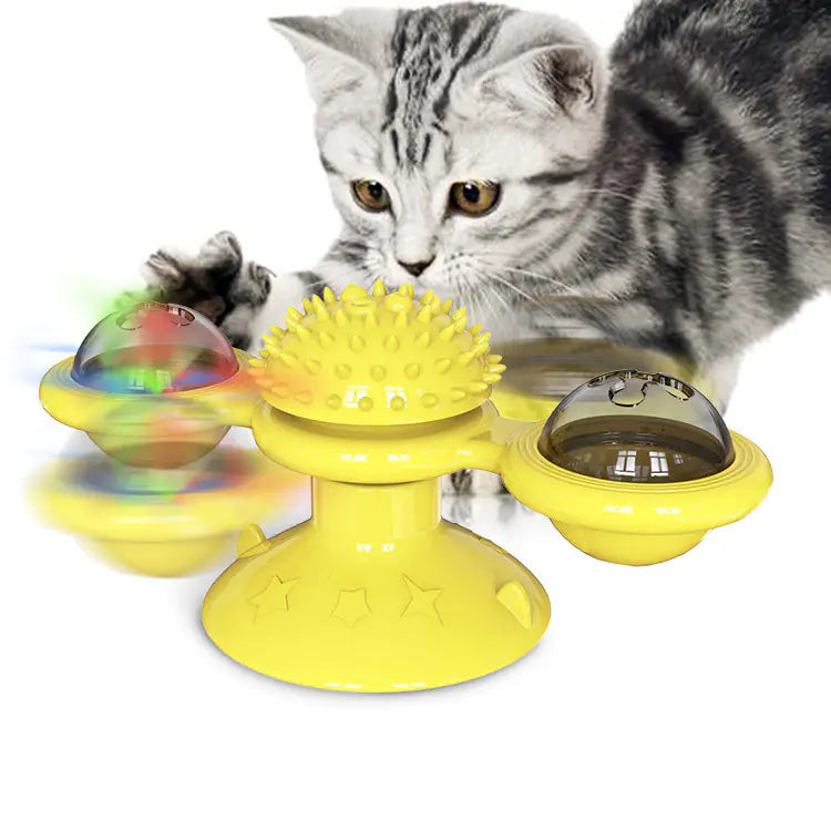 Brinquedo Giratório de Vento para Gatos