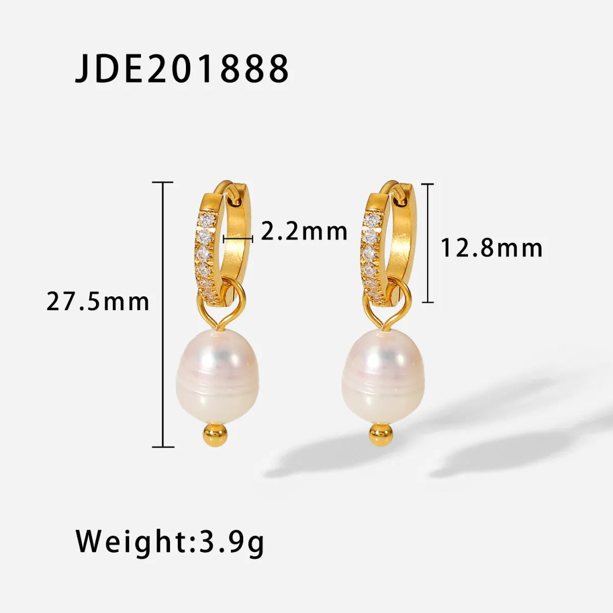 Fashionable Stainless Steel Pearl Earrings HejK.com
