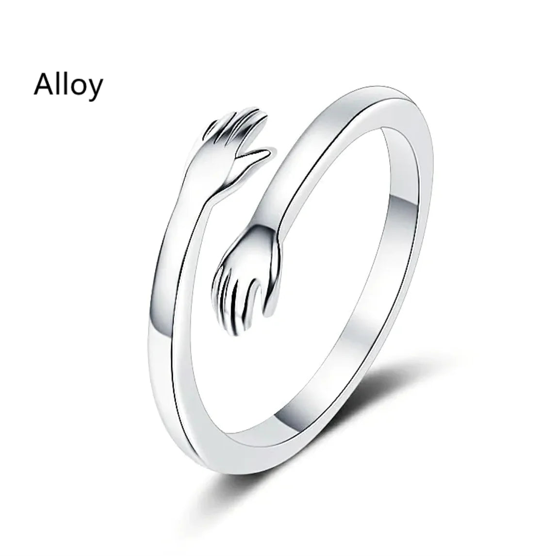 S925 Silver Couple Hug Ring WEM Support (www.WEM.support)