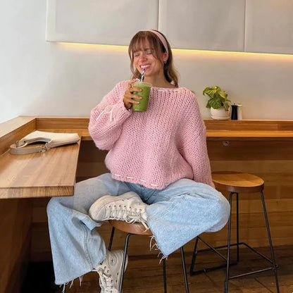 Bowknot Y2K Sweater – Long Sleeve Knit Top WEM Support (www.WEM.support)