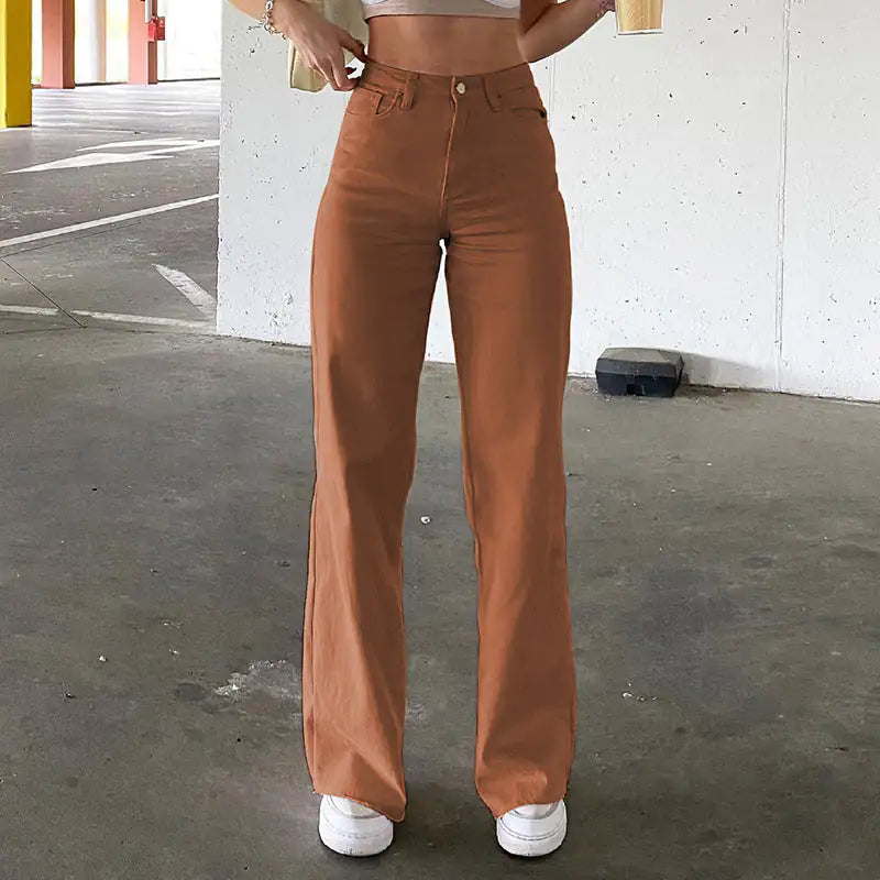 Spice Girl Style High Waist Slim Jeans Bell Bottoms WEM Support (www.WEM.support)