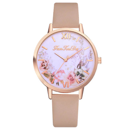 Tan Strap Floral Bee Watch WEM Support (www.WEM.support)