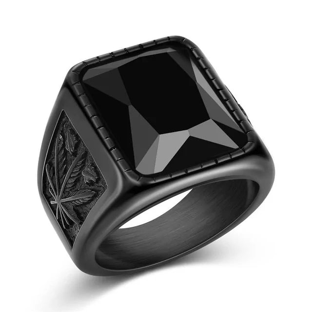 Punk Titanium Steel Valknut Signet Ring WEM Support (www.WEM.support)