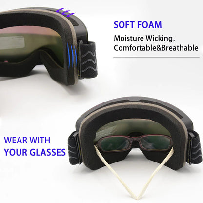Anti-Fog Ski Goggles with Magnetic Lens WEM Support (www.WEM.support)