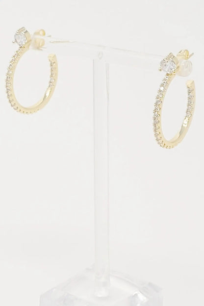 Diamond On Top Hoop Earrings WEM Support (www.WEM.support)