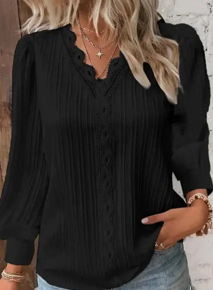 Blouse with Lace Details in Chiffon WEM Support (www.WEM.support)