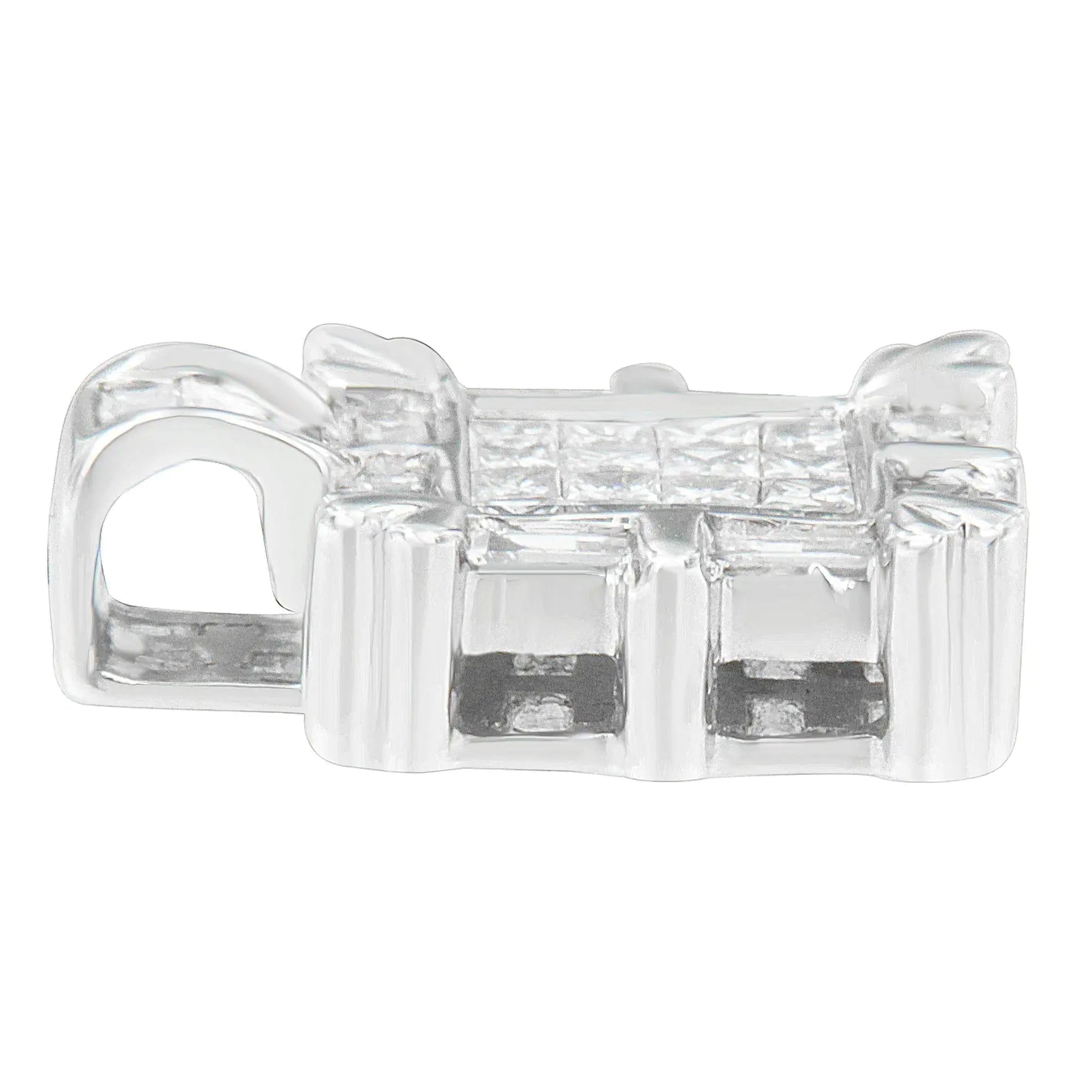14K White Gold Baguette and Princess Cut Diamond Square Halo Pendant Necklace (3/4 cttw, H-I Color, SI2-I1 Clarity) WEM Support (www.WEM.support)