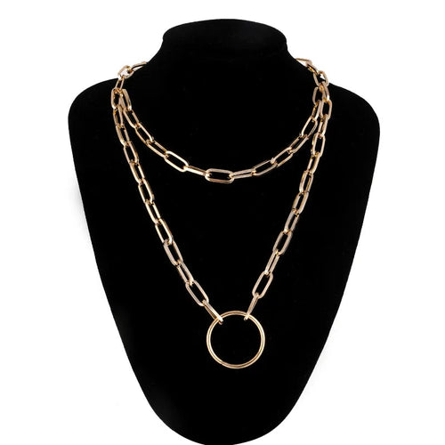 Double Layer Lock Chain Necklace WEM Support (www.WEM.support)