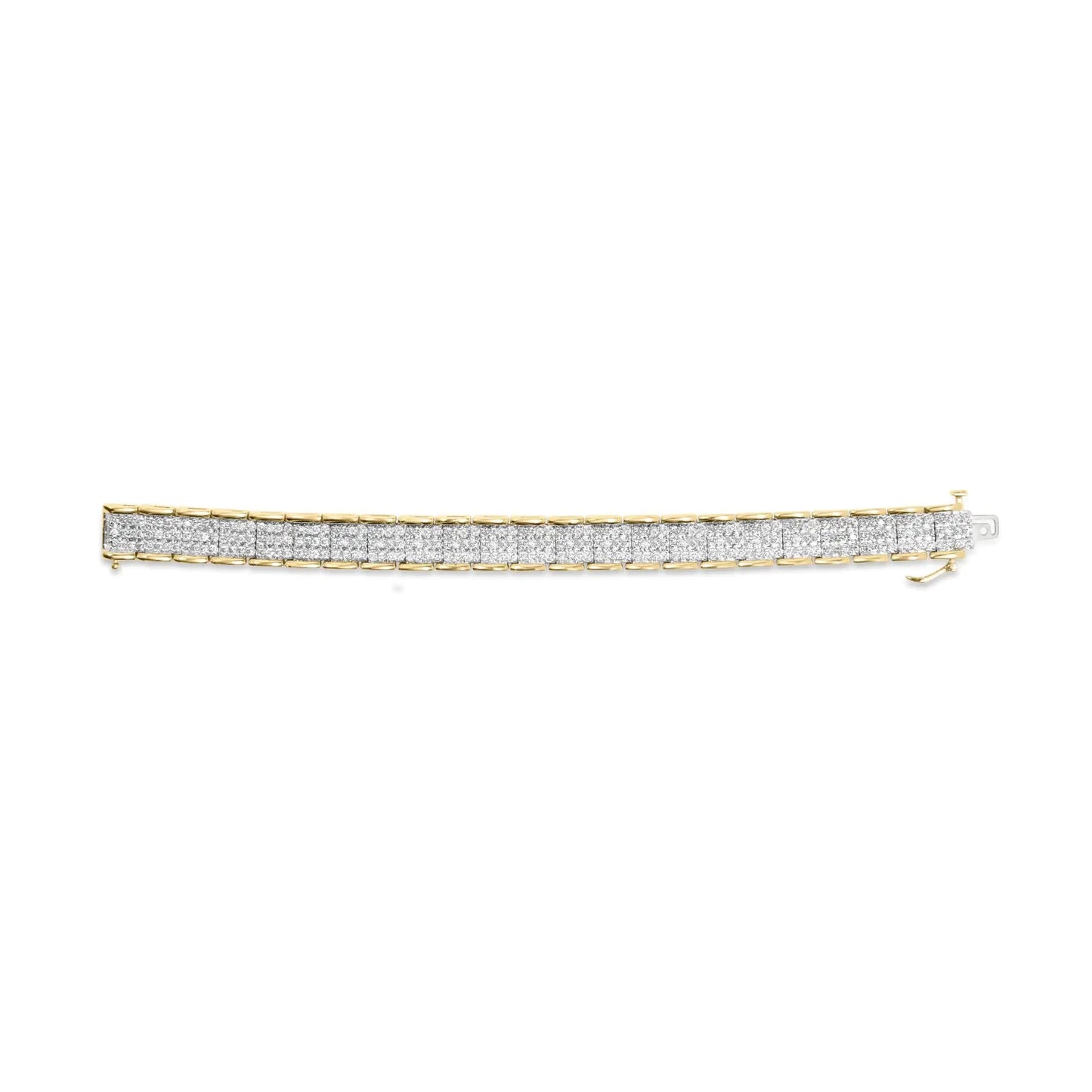 10K Yellow Gold 5.00 Cttw Round-Cut Diamond Link 7" Bracelet (J-K Color, I1-I2 Clarity) WEM Support (www.WEM.support)