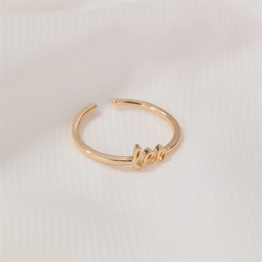 Thin Open Gold Zodiac Rings WEM Support (www.WEM.support)
