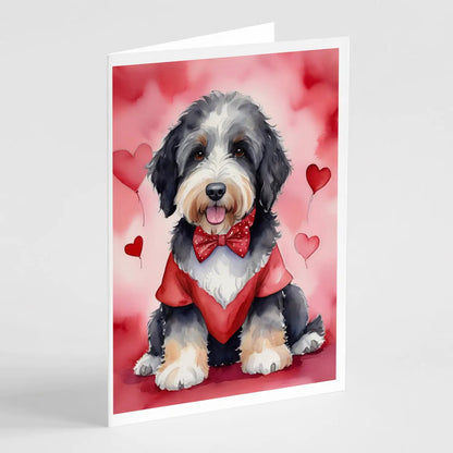 Bernedoodle My Valentine Greeting Cards Pack of 8 WEM Support (www.WEM.support)